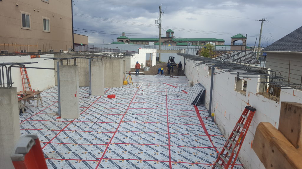 Subterra® providing a thermal break under a parkade slab for a mid-rise building