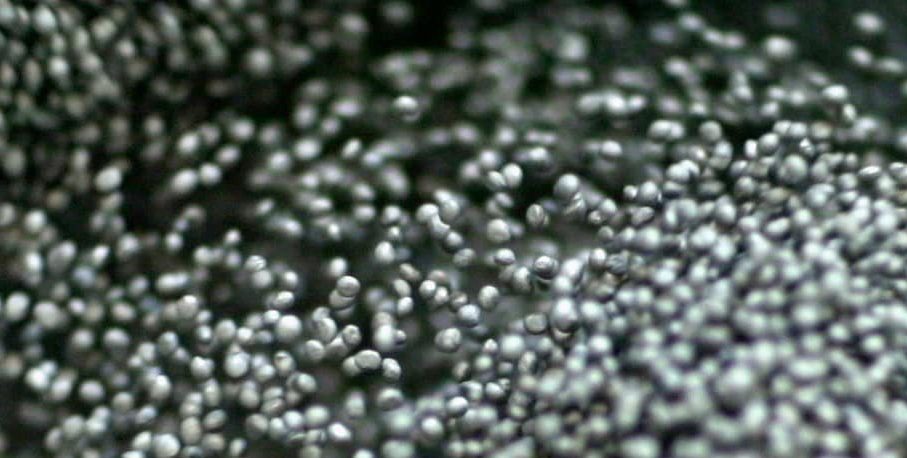 Graphite Polystyrene (GPS) beads infused with high-purity graphite particles.