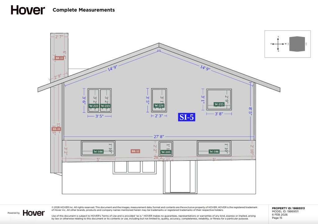 The Hover report provided precise AI-generated roof measurements, allowing Halo Chrome GPS panels to be custom manufactured for a fast, accurate installation.